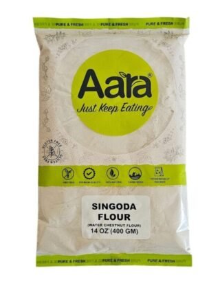 Aara Singoda flour package, 400 Gm, versatile for cooking.