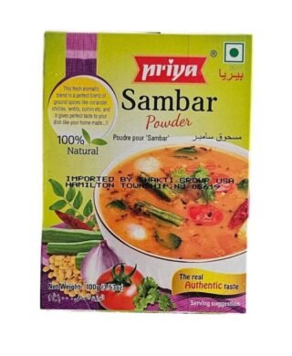 Priya Sambar Powder 100Gm packaging with spices for South Indian cuisine