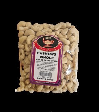 Whole cashews in a bag, premium quality, 400 grams