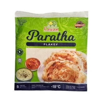 Kawan Flakey Paratha, a pack of 5 fluffy flatbreads ready to cook.