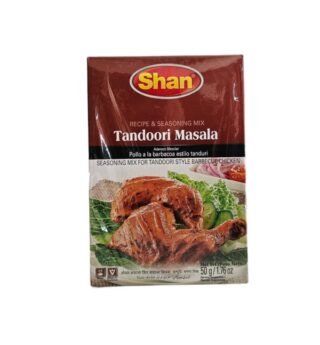 Shan Tandoori Masala 50 Gm packaging featuring vibrant spices