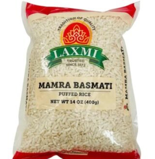 Laxmi Mamra Basmati Puffed Rice package, 400g, showcasing lightweight and crispy texture.