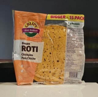 Crispy Besan Roti, a chickpea flatbread served on a plate