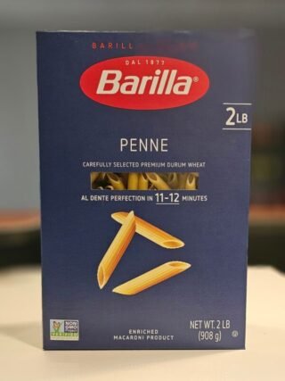 Barilla Penne Pasta package, 2Lb, ideal for Italian meals