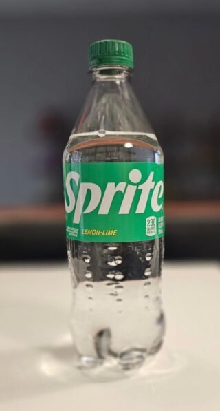 Sprite lemon-lime flavored soda can with refreshing bubbles