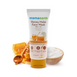 Mamaearth Honey Malai Facewash bottle with honey and malai ingredients