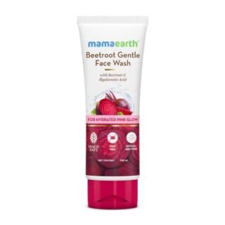 Mamaearth Beetroot Facewash in a bottle with a pump dispenser