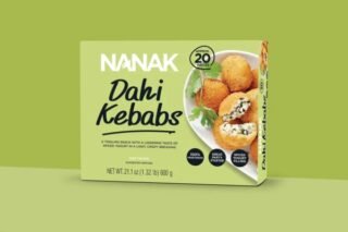 Nanak Dahi Kebabs in a 600g package, a vegetarian Indian appetizer.
