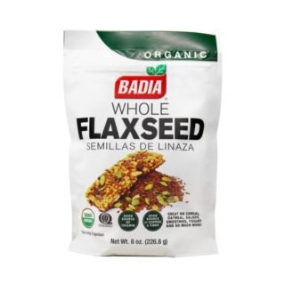 8 Oz package of Badia Organic Whole Flax Seeds