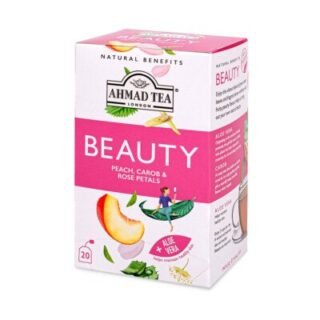 Beauty Herbal Tea with Peach, Carob, and Petals by Ahmnad, 20 foil tea bags