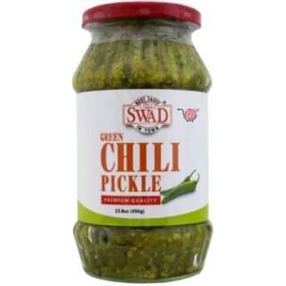 Swad Green Chilli Pickle in a 450g jar