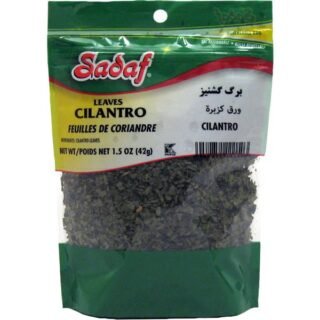 Sadaf Cilantro Leaves in a 42g package, perfect for cooking and seasoning.
