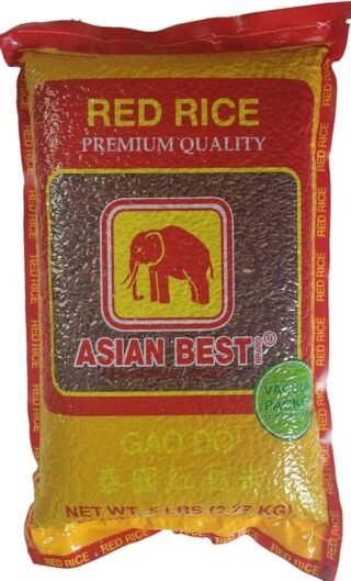 Asian Best Red Cargo Rice in a bag, 5 lb packaging