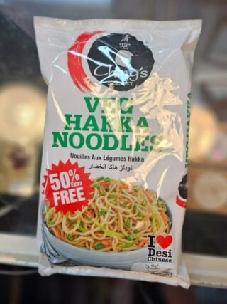 Chings Veg Hakka Noodles package featuring authentic Asian cuisine.