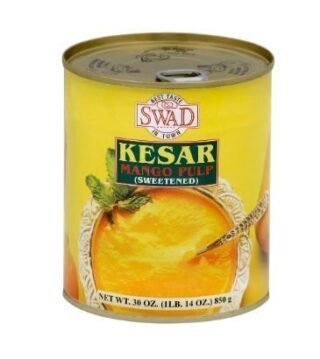 Swad Kesar Mango Pulp No Sugar in a container