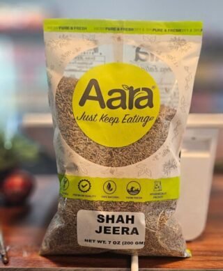 Aara Shah Jeera spice in a 200g package, ideal for enhancing dishes.