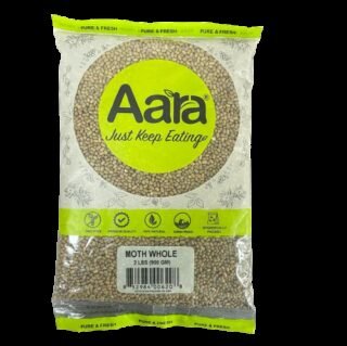 Aara Moth whole dehusked lentils in a package, 2Lb size, nutritious and fresh.
