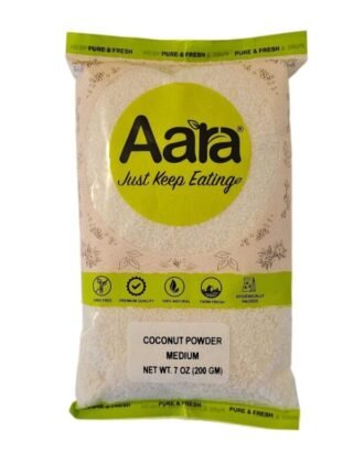 Aara Coconut Powder in a 200 Gm package, ideal for enhancing various dishes.