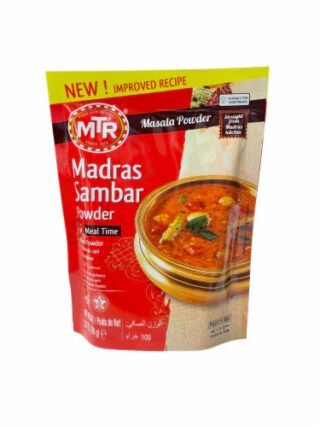 MTR Madras Sambhar Powder packaging showcasing authentic South Indian spices