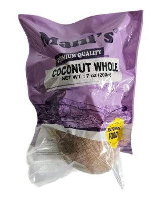 Whole dried coconut in a 200g package from Manis.