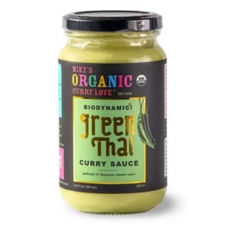 MK Green Thai Curry Sauce in a jar with a green label